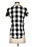 Cloth & Stone 100% Rayon Checkered-gingham Black Short Sleeve Top Size XS - photo 2