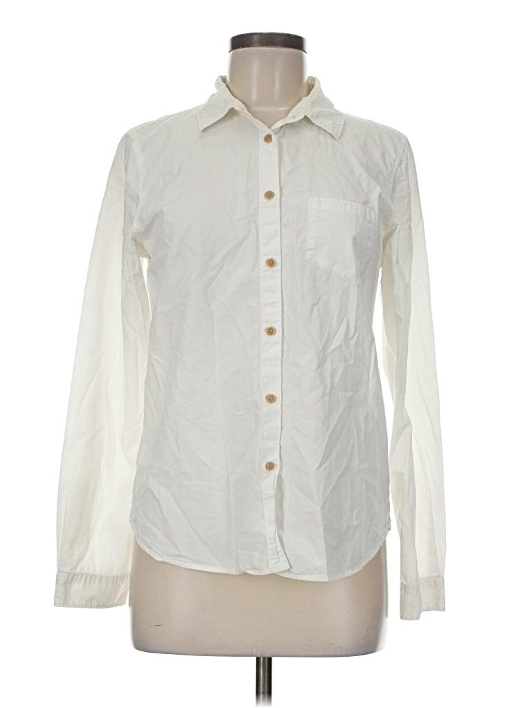 Pre-owned Broadway & Broome Long Sleeve Button Down Shirt In White