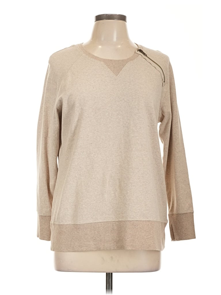 Pre-owned Ellen Tracy 3/4 Sleeve T-shirt In Brown