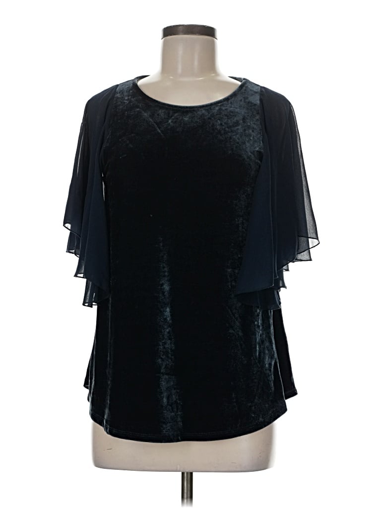 Pre-owned Thml Short Sleeve Blouse In Black