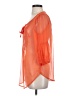 Gibson 100% Polyester Orange 3/4 Sleeve Blouse Size S - photo 5