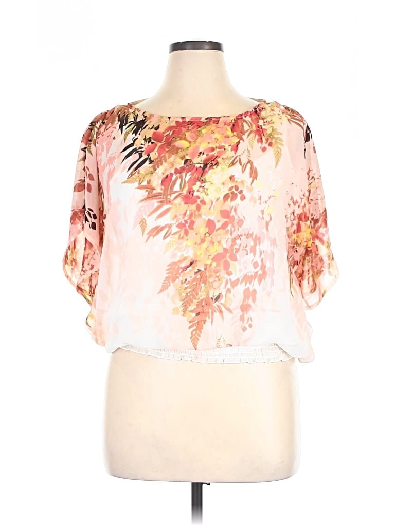 Pre-owned I.n. Studio 3/4 Sleeve Blouse In Pink