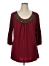 Tempted Burgundy 3/4 Sleeve Blouse Size 16 - photo 1