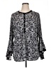 Investments Paisley Silver Long Sleeve Blouse Size XL - photo 1