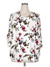 Cure 100% Polyester Floral White 3/4 Sleeve Blouse Size 2X - photo 1