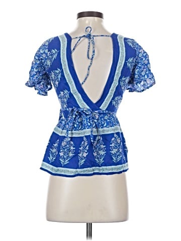Blue Rain Short Sleeve Blouse (view 2)
