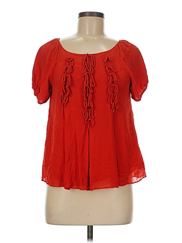 Pre-owned Leifsdottir Short Sleeve Blouse In Red