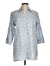 Foxcroft 100% Cotton Blue 3/4 Sleeve Button-Down Shirt Size 8 - photo 1