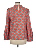 Shein 100% Polyester Argyle Red Long Sleeve Blouse Size 6 - photo 2