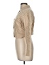 FRAME 100% Merino Extra Fine Wool Argyle Solid Chevron-herringbone Tan Wool Cardigan Size M - photo 5