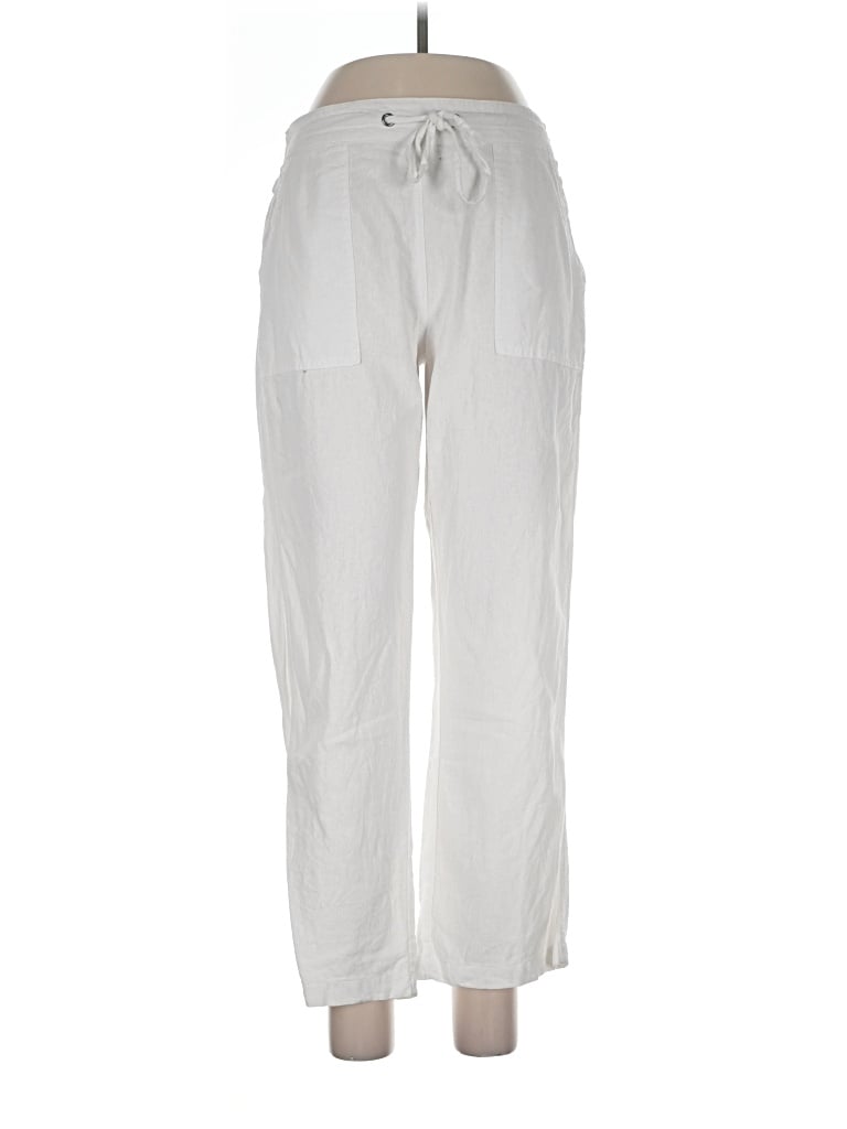 Pre-owned Nicole Miller Linen Pants In Ivory
