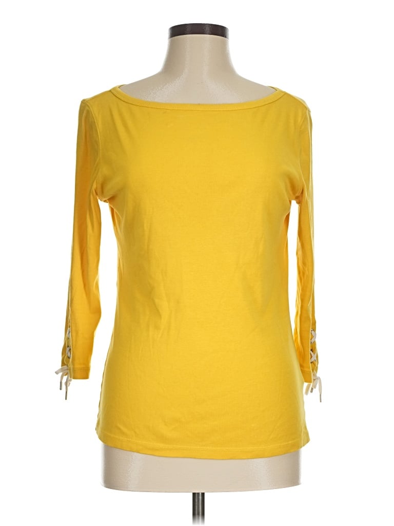 Pre-owned Lauren Jeans Co. 3/4 Sleeve T-shirt In Yellow