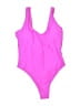 Unbranded Solid Pink One Piece Swimsuit Size M - photo 1
