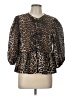 Unbranded 100% Polyester Animal Print Brown 3/4 Sleeve Blouse Size L - photo 1