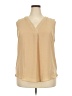 Ann Taylor 100% Polyester Tan Sleeveless Blouse Size XXL - photo 1