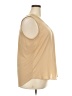 Ann Taylor 100% Polyester Tan Sleeveless Blouse Size XXL - photo 4