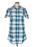 Lavie Plaid Blue Short Sleeve Button-Down Shirt Size L - photo 1