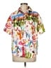 Shein Tropical White Short Sleeve Blouse Size 6 - photo 1