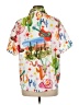 Shein Tropical White Short Sleeve Blouse Size 6 - photo 2