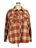Gilli 100% Polyester Plaid Brown Long Sleeve Blouse Size 2X - photo 1