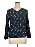 Gap Outlet Blue Long Sleeve Blouse Size XL - photo 1