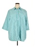 Blair Checkered-gingham Teal 3/4 Sleeve Blouse Size 2X - photo 1