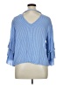 Unbranded 100% Rayon Blue 3/4 Sleeve Blouse Size XL (estimated) - photo 2