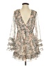 Saints + Secrets 100% Polyester Paisley Tan Cocktail Dress Size S - photo 1