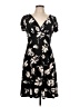 Chaps Floral Black Casual Dress Size L (petite) - photo 1