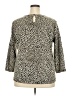 Van Heusen Animal Print Gray 3/4 Sleeve Blouse Size XXL - photo 2