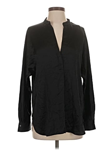 Vince. Long Sleeve Silk Top (view 1)