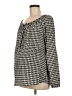 Motherhood 100% Polyester Houndstooth Gray Long Sleeve Blouse Size Med Maternity - photo 1