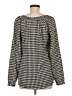 Motherhood 100% Polyester Houndstooth Gray Long Sleeve Blouse Size Med Maternity - photo 2