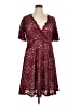 Unbranded 100% Polyester Burgundy Cocktail Dress Size 16 - photo 1