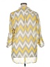 Tacera 100% Polyester Chevron-herringbone Yellow 3/4 Sleeve Blouse Size XL - photo 2