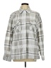 Assorted Brands 100% Polyester Plaid Gray Long Sleeve Blouse Size L - photo 1