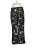White Print Black Casual Pants Size 2 - photo 2