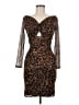 Guess Animal Print Brown Cocktail Dress Size 6 - photo 1