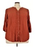Torrid 100% Rayon Brown 3/4 Sleeve Blouse Size 3X Plus (3) - photo 1