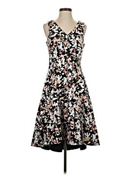 green emerald velvet dress White House Black Market Double V-Neck Fit & Flare Dress Size 6 main image 1