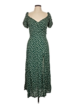 green emerald velvet dress REFORMATION Size 0 Green White Viscose Abstract A-Line Dress  Sui Generis  Designer Consignment