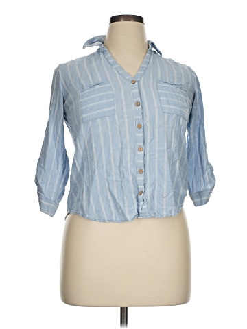 Iz Byer 3/4 Sleeve Button-Down Shirt (view 1)