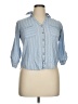 Iz Byer Blue 3/4 Sleeve Button-Down Shirt Size XL - photo 1