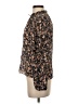 Intermix Floral Blue Brown Long Sleeve Blouse Size S - photo 5
