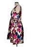 Eliza J 100% Polyester Print Brown Blue Cocktail Dress Size L (estimated) - photo 5