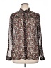 Kut from the Kloth Floral Brown Long Sleeve Blouse Size L - photo 1