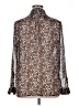 Kut from the Kloth Floral Brown Long Sleeve Blouse Size L - photo 2
