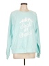 Wildfox 100% Cotton Teal Sweatshirt Size Lg (3 or L) - photo 1
