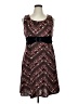 Perceptions Chevron-herringbone Brown Casual Dress Size XL (petite) - photo 1