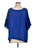 Red Lolly Blue Short Sleeve Blouse Size L - photo 1